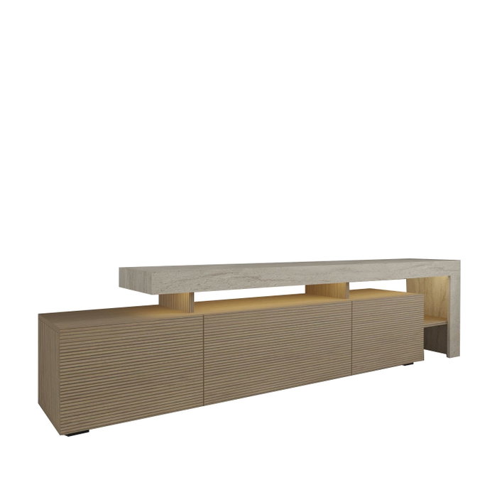 Hanah Home Soporte para TV Beliz - Travertino, Warm Oak